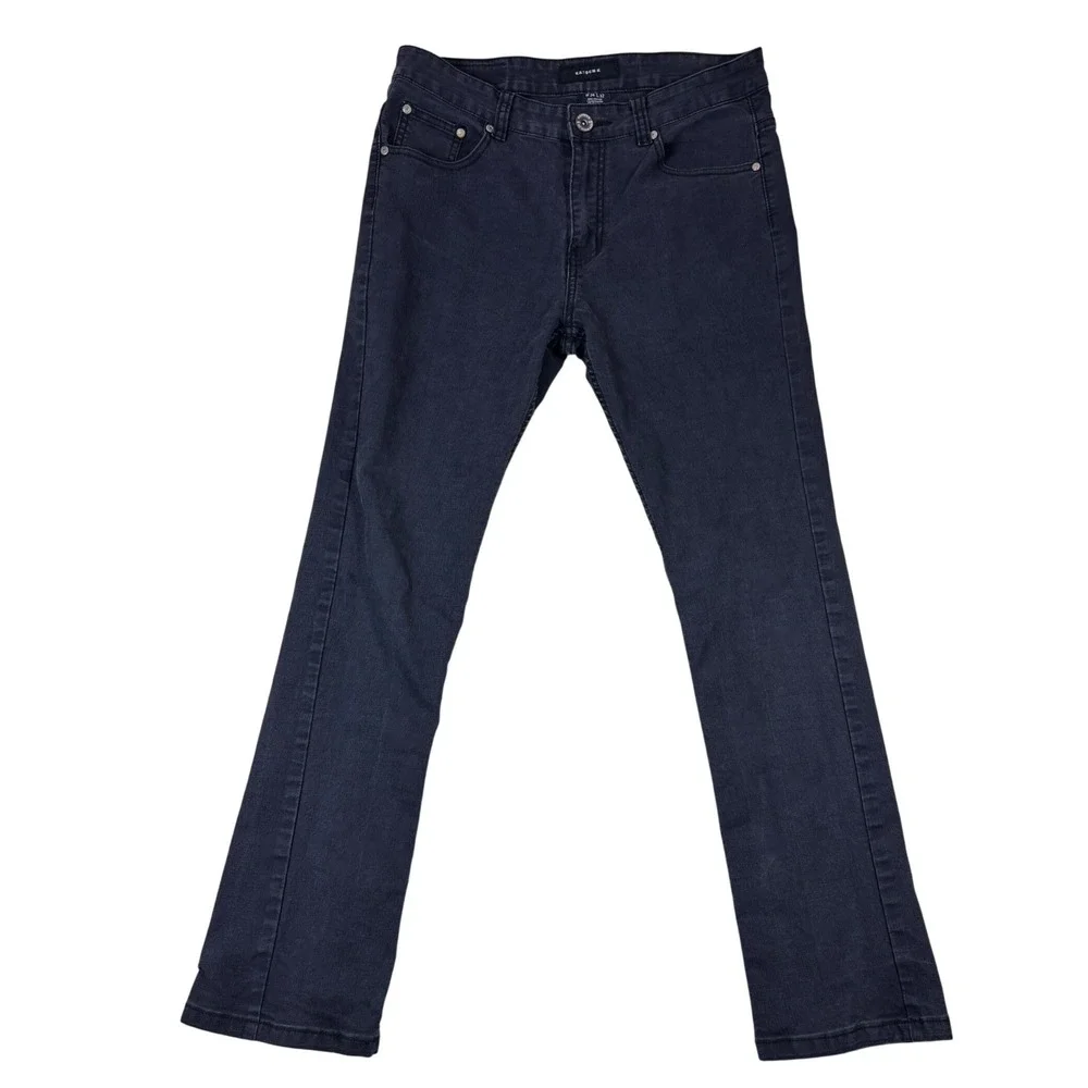 Kayden‎ K Mens Slim Straight Stretch Jeans Dark Charcoal Grey W34 L32